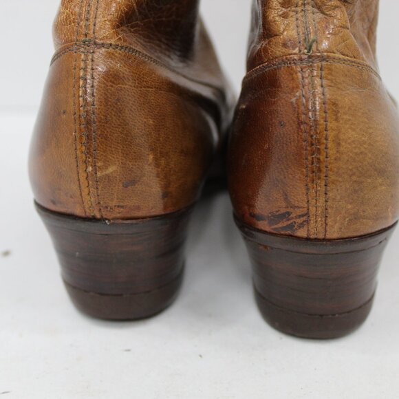 Antique Hamilton Brown Makers Shoe Co Victorian Ladies Brown Leather Boots - Picture 7 of 14